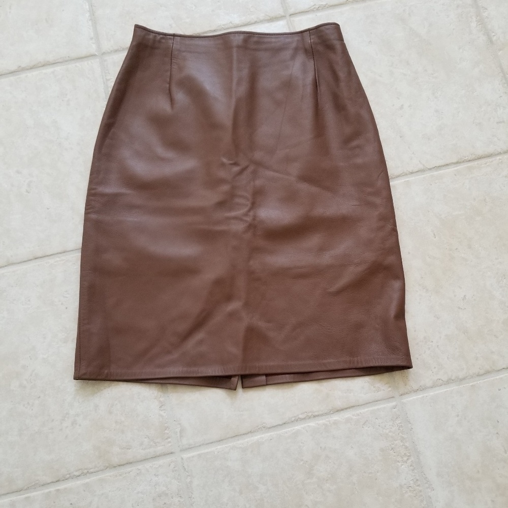 Carmel Leather Skirt